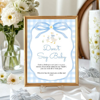 Poster Cadeau de bébé Oie Ridicule | Panneau de table Ne 