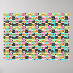 Poster Cadeau de chat   Cute Kawaii Motif