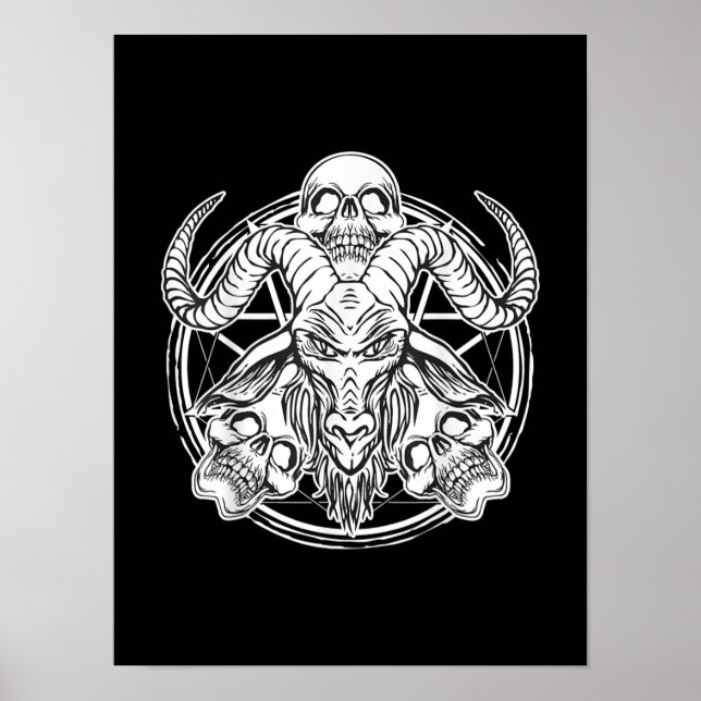 Poster Cadeau de chèvre de bonbon de crâne sucre (Devant)