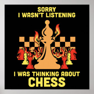 Poster Cadeau de citation drôle d'échecs pour les joueurs