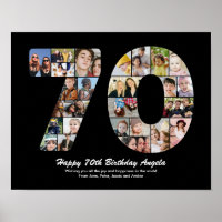 Cadeau de collage photo numéro 70 pour 70e anniver