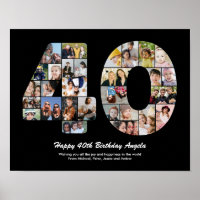 Cadeau de collage photo pour le 40e anniversaire N