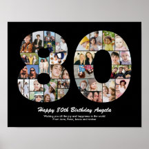 Cadeau de collage photo pour le 80ème anniversaire