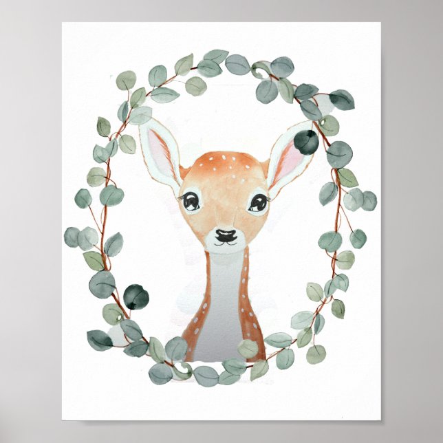 Poster Cadeau de douche de cerfs de bois (Devant)