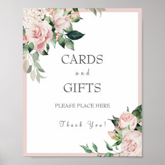 Poster cadeau de Fête des mariées Floral Dusty Ros