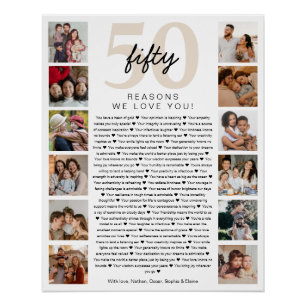 Poster Cadeau de garde de 50 raisons pour lesquelles nous