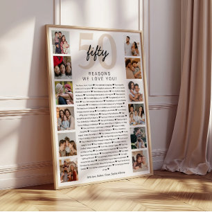 Poster Cadeau de garde de 50 raisons pour lesquelles nous