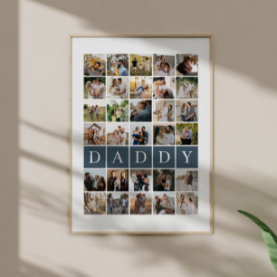 Poster Cadeau de grille de 30 photos de papa Souvenir de 