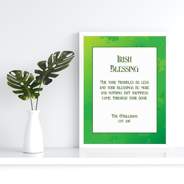 Poster Cadeau de la bénédiction des ménages irlandais (Créateur téléchargé)