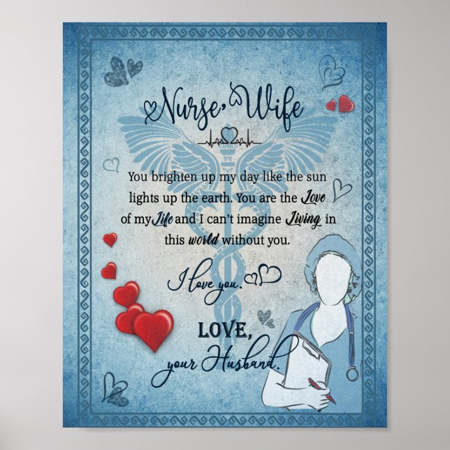 Poster Cadeau de la femme infirmière | Lettre À La Femme  (Devant)