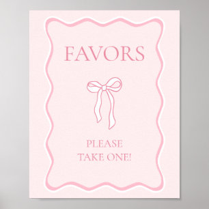 Poster Cadeau de la fête de mariage en rose : Nœud à l'ar