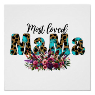 Poster Cadeau de la fête des mères   La maman la plus aim