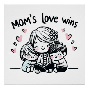 Poster Cadeau de la fête des mères L'amour de maman gag