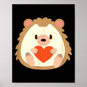 Poster Cadeau de la Saint-Valentin hérisson Animaux amate