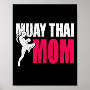 Poster Cadeau de maman de Muay Thai Femmes Boxe Kickboxin