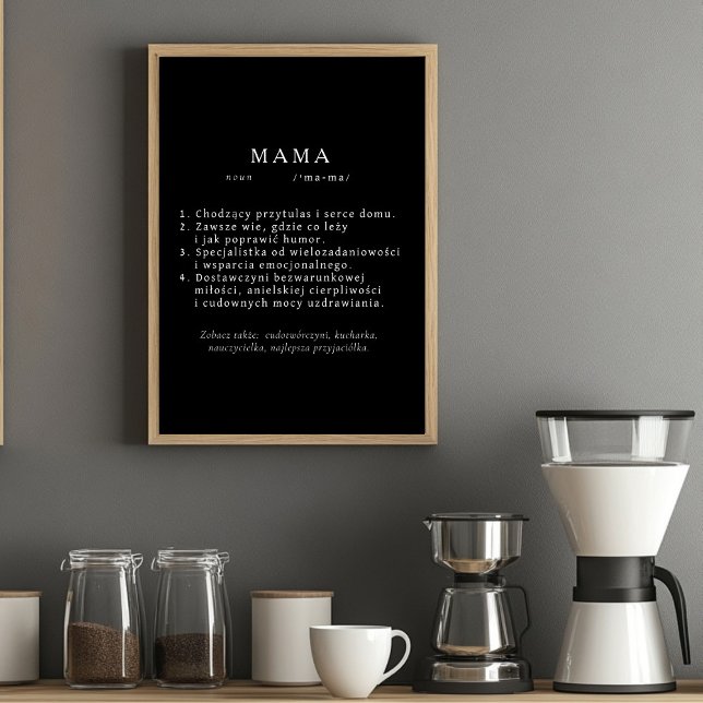 Poster Cadeau de maman polonaise - Noir de définition MAM (Créateur téléchargé)