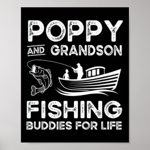 Poster Cadeau de Mamie et petit-fils compagnons de pêche 