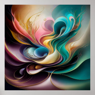 Poster Cadeau de mariage Luxueux Abstrait pour jeunes mar
