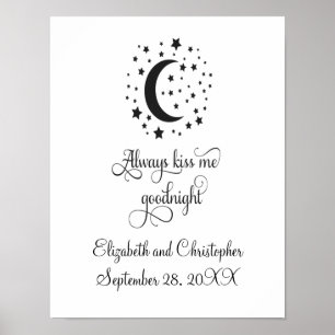 Poster Cadeau de mariage Toujours m'embrasser pour me sou