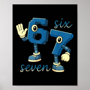 Poster Cadeau de mème de numéro six sept rétro pour homme