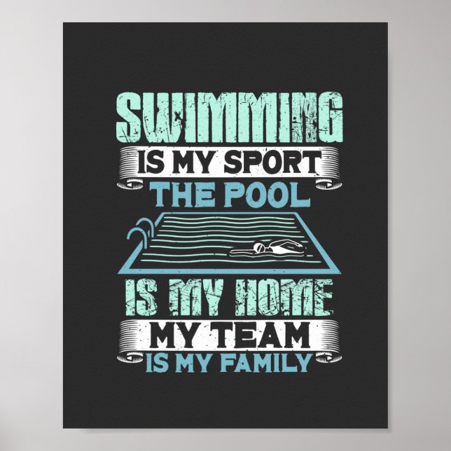 Poster Cadeau de natation (Devant)