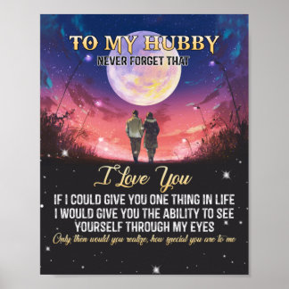 Poster Cadeau de Noël | À Mon Hubby Je T'Aime