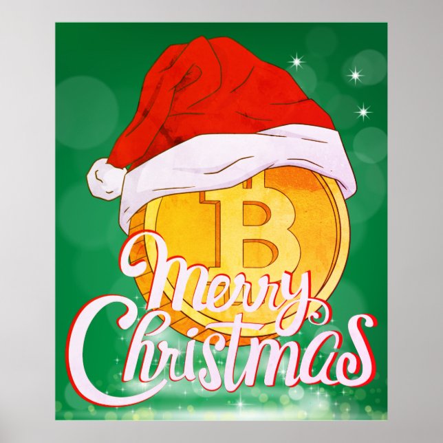 Poster Cadeau de Noël Bitcoin pour Day Traders (Devant)