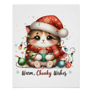 Poster Cadeau de Noël Chaleureux Chonky Voeux