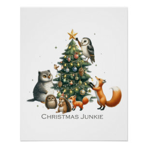 Poster Cadeau de Noël de Noël Junkie