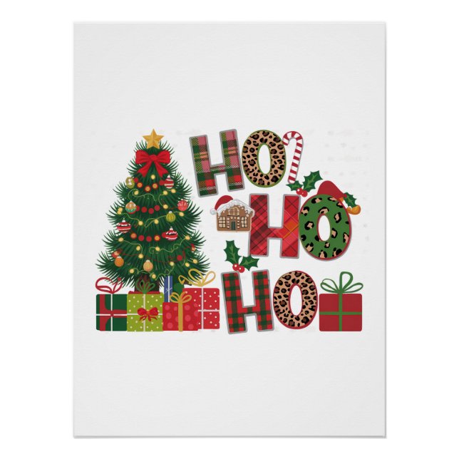 Poster Cadeau de Noël Ho Ho Ho (Devant)