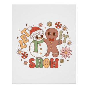 Poster Cadeau de Noël Laisser neiger