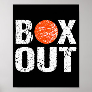 Poster Cadeau de nouveauté disant Box Out entraîneur de b