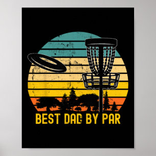 Poster Cadeau de papa de golf à disque vintage - Meilleur