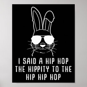 Poster Cadeau de Pâques lapin lunettes de soleil Hip-hop 