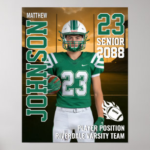 Poster Cadeau de photo de joueur senior d'équipe de footb