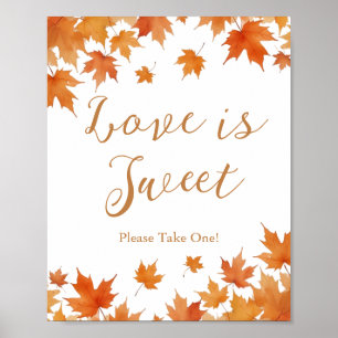 Poster Cadeau de Remise de Cadeaux de Mariage d'Automne L