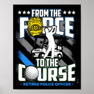 Poster Cadeau de retraite drôle de golf pour inspecteur d
