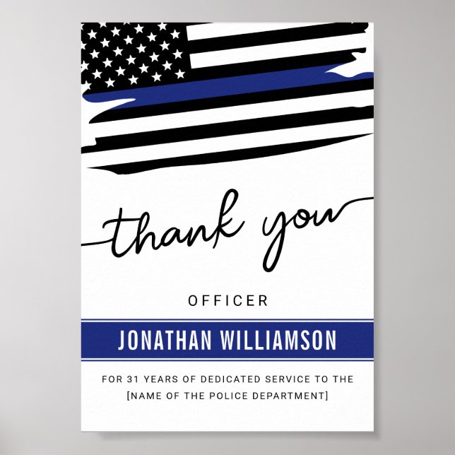 Poster Cadeau de retraite d'un policier de Merci sur mesu (Devant)