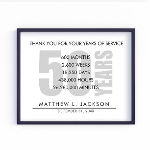 Poster Cadeau de retraite ou d'amortissement salarié