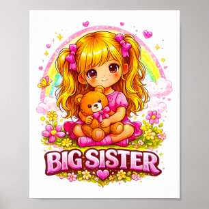 Poster Cadeau de révélation de grossesse mignonne pour gr