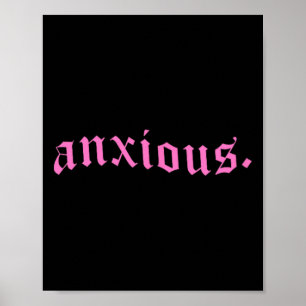 Poster Cadeau de santé mentale rose gothique pastel anxie