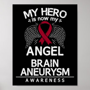 Poster Cadeau de sensibilisation à l'neurysme Burgundy Ru