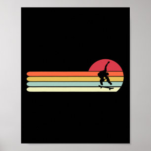 Poster Cadeau de skateboard de style rétro vintage pour h