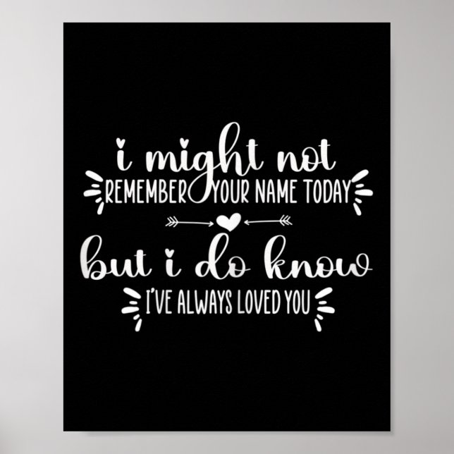 Poster Cadeau de soins de mémoire pour femmes Je ne peux  (Devant)