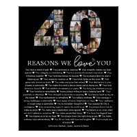 Cadeau de souvenir 40 raisons pour lesquelles nous