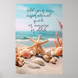 Poster Cadeau de vacances personnalisé avec citation Surf