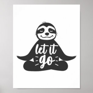 Poster Cadeau de yoga de paresseux de laisser aller