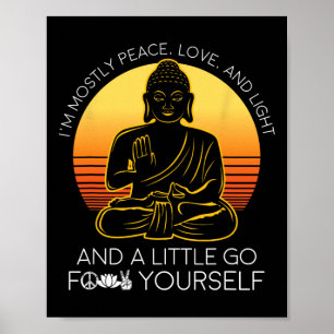 Poster Cadeau de yoga lumière d'amour surtout paix