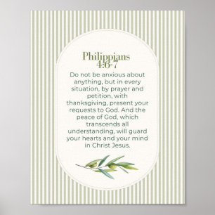 Poster Cadeau d'encouragement chrétien Philippiens 4:6–7