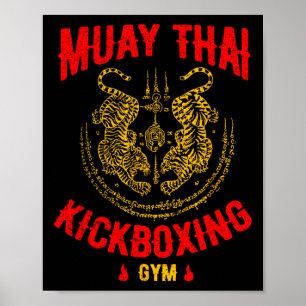 Poster Cadeau d'entraînement de Muay Thai Kickboxing Gym